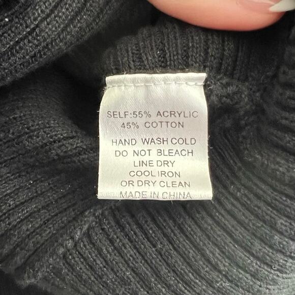 Vici - Faux Wrap Black Sweater - Size Medium - Picture 5 of 5